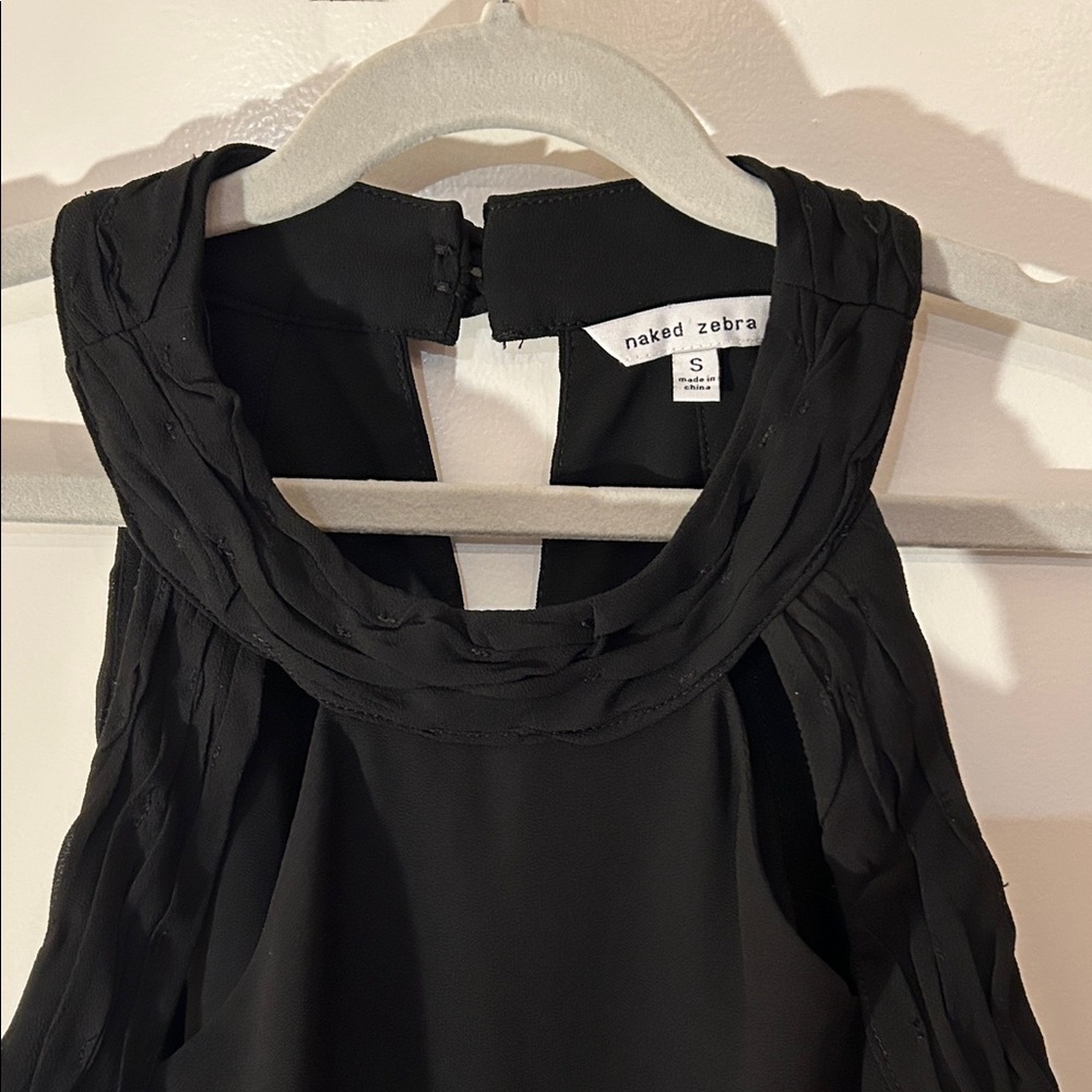 Naked Zebra Elegant Black Sleeveless Dress